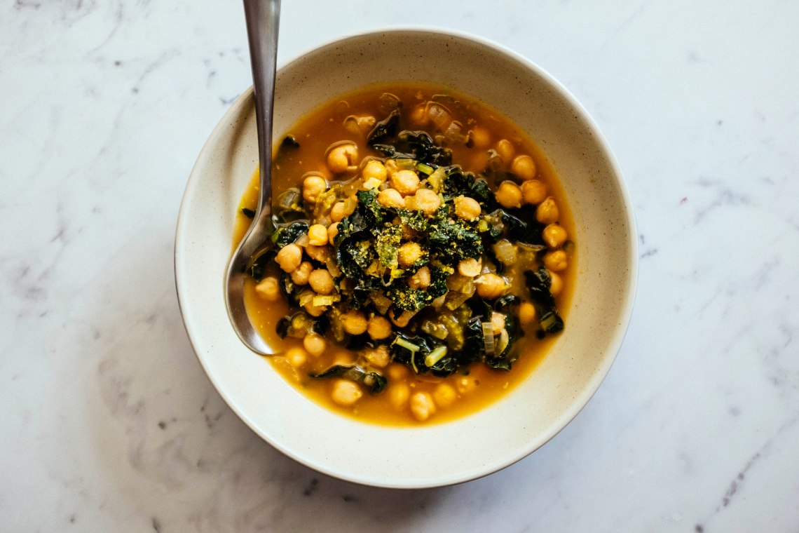Chickpea and kale soup
